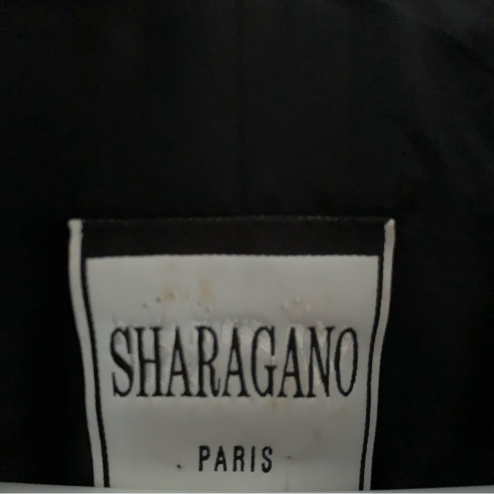 Sharagano Paris Black Puffer Coat Cinched Waist Wool Cashmere - Picture 6 of 8
